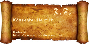 Kőszeghy Henrik névjegykártya