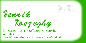 henrik koszeghy business card